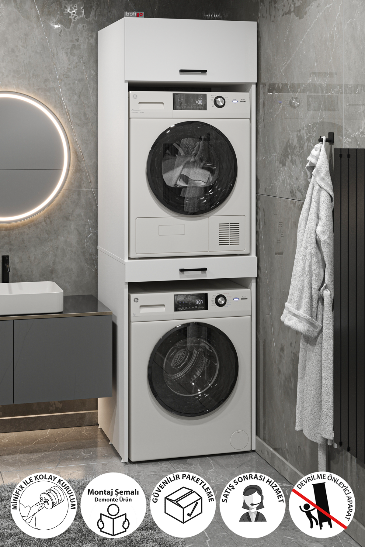 SimpluAcasa™ Dulap Irmak multifunctional 80 x 180 cm PAL melaminat 18 — Confort Practic Pentru Casa Ta
