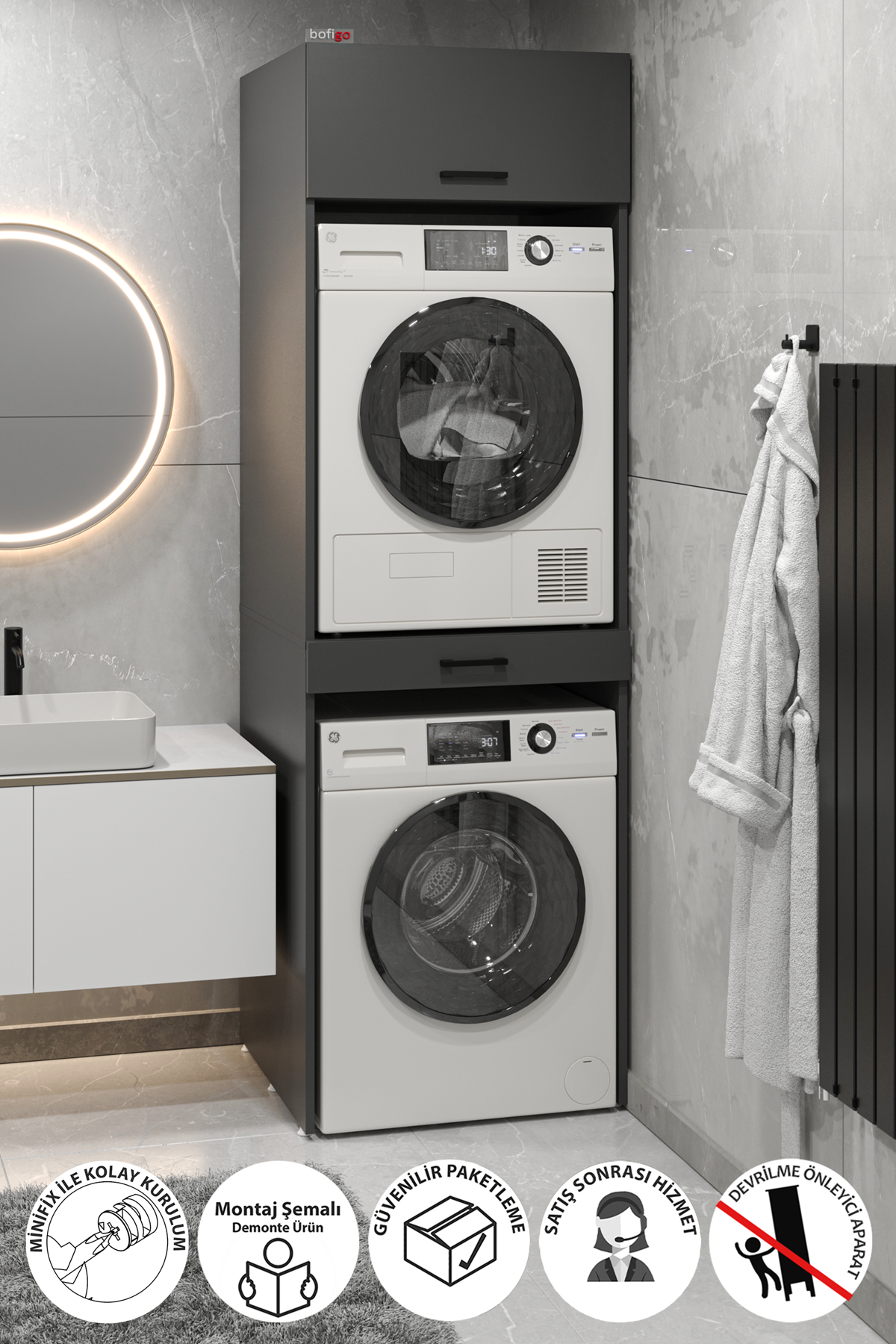 SimpluAcasa™ Dulap Irmak multifunctional 80 x 180 cm PAL melaminat 18 — Confort Practic Pentru Casa Ta