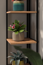 SimpluAcasa™ Biblioteca de colt Selanik cu 5 nivele etajera colt 60 — Confort Practic Pentru Casa Ta