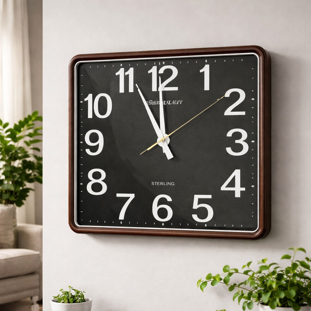SimpluAcasa™ Ceas de perete silentios 35 cm mecanism quartz cifre mari — Confort Practic Pentru Casa Ta