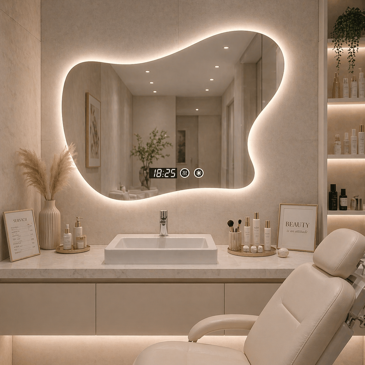 SimpluAcasa™ Oglinda led moderna 80x60 — Confort Practic Pentru Casa Ta