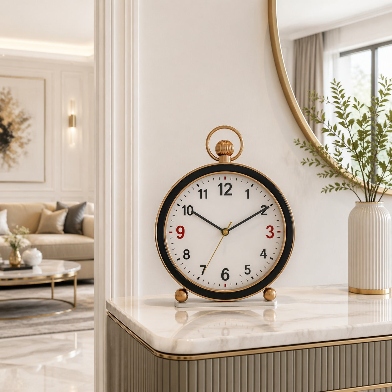SimpluAcasa™ Ceas decorativ de masa 28.5x21.5 cm — Confort Practic Pentru Casa Ta