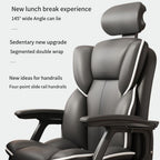 SimpluAcasa™ Scaun Ergonomic Directorial cu Suport Picioare Rabatabil Piele Ecologica — Confort Practic Pentru Casa Ta