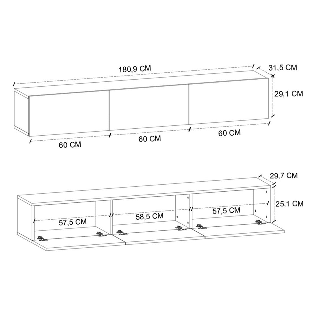 SimpluAcasa™ Comoda TV Marvel 180 cm suport televizor mare pana la — Confort Practic Pentru Casa Ta