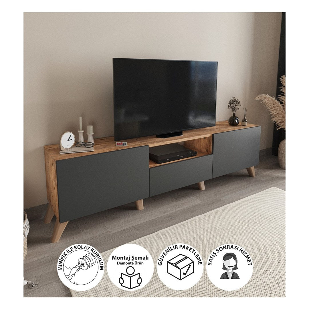 SimpluAcasa™ Comoda TV living 160 cm PAL melaminat 18 mm clasa — Confort Practic Pentru Casa Ta