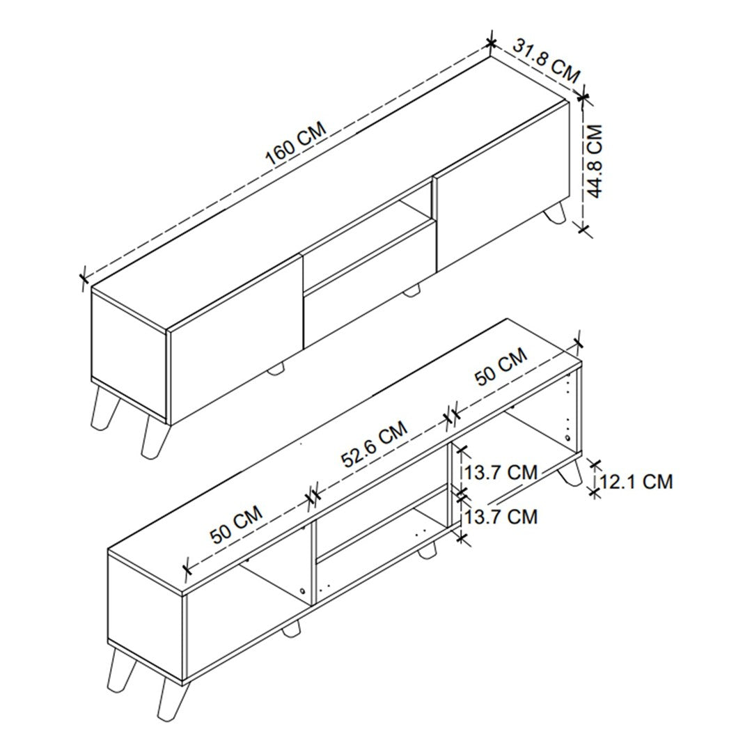 SimpluAcasa™ Comoda TV living 160 cm PAL melaminat 18 mm clasa — Confort Practic Pentru Casa Ta