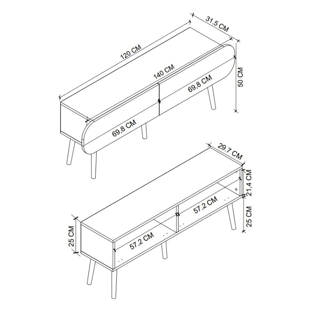 SimpluAcasa™ Comoda TV Sicily 120 cm PAL melaminat 18 mm clasa — Confort Practic Pentru Casa Ta