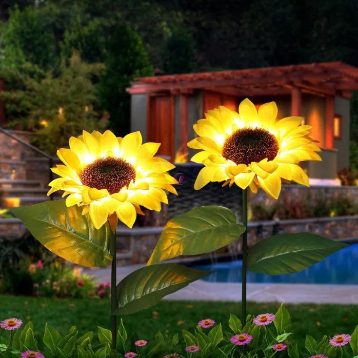 SimpluAcasa™ Set 2 Lampi solare LED de tip floarea soarelui pentru — Lucrări Mai Simple și Eficiente