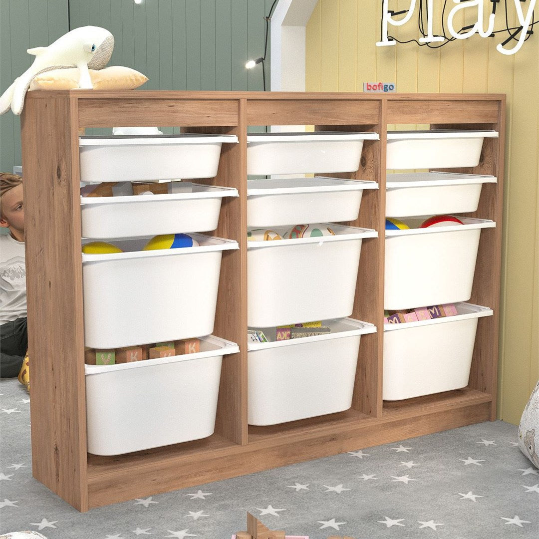 SimpluAcasa™ Dulap Lara multifunctional cu 12 cosuri textile — Confort Practic Pentru Casa Ta
