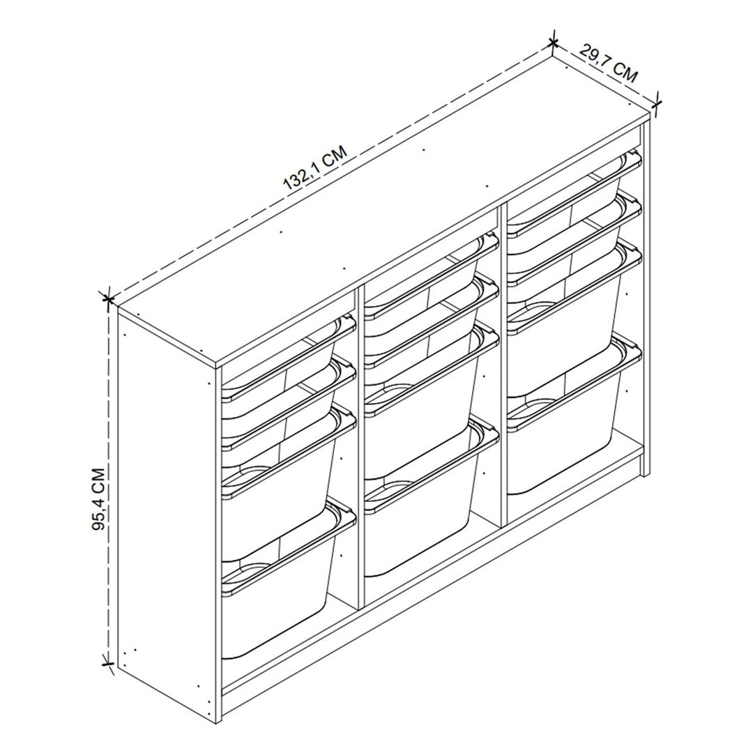 SimpluAcasa™ Dulap Lara multifunctional cu 12 cosuri textile — Confort Practic Pentru Casa Ta