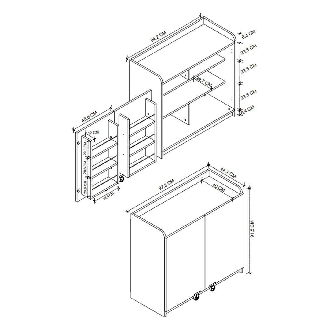 SimpluAcasa™ Dulap Gokce camara multifunctional 80 x 180 cm — Mai Mult Confort în Bucătărie
