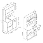 SimpluAcasa™ Dulap Aybuke multifunctional cu 4 usi si sertar mobilier bucatarie — Mai Mult Confort în Bucătărie