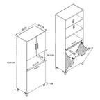 SimpluAcasa™ Dulap baie Damla inalt 60 x 175 cm PAL melaminat — Confort Practic Pentru Casa Ta