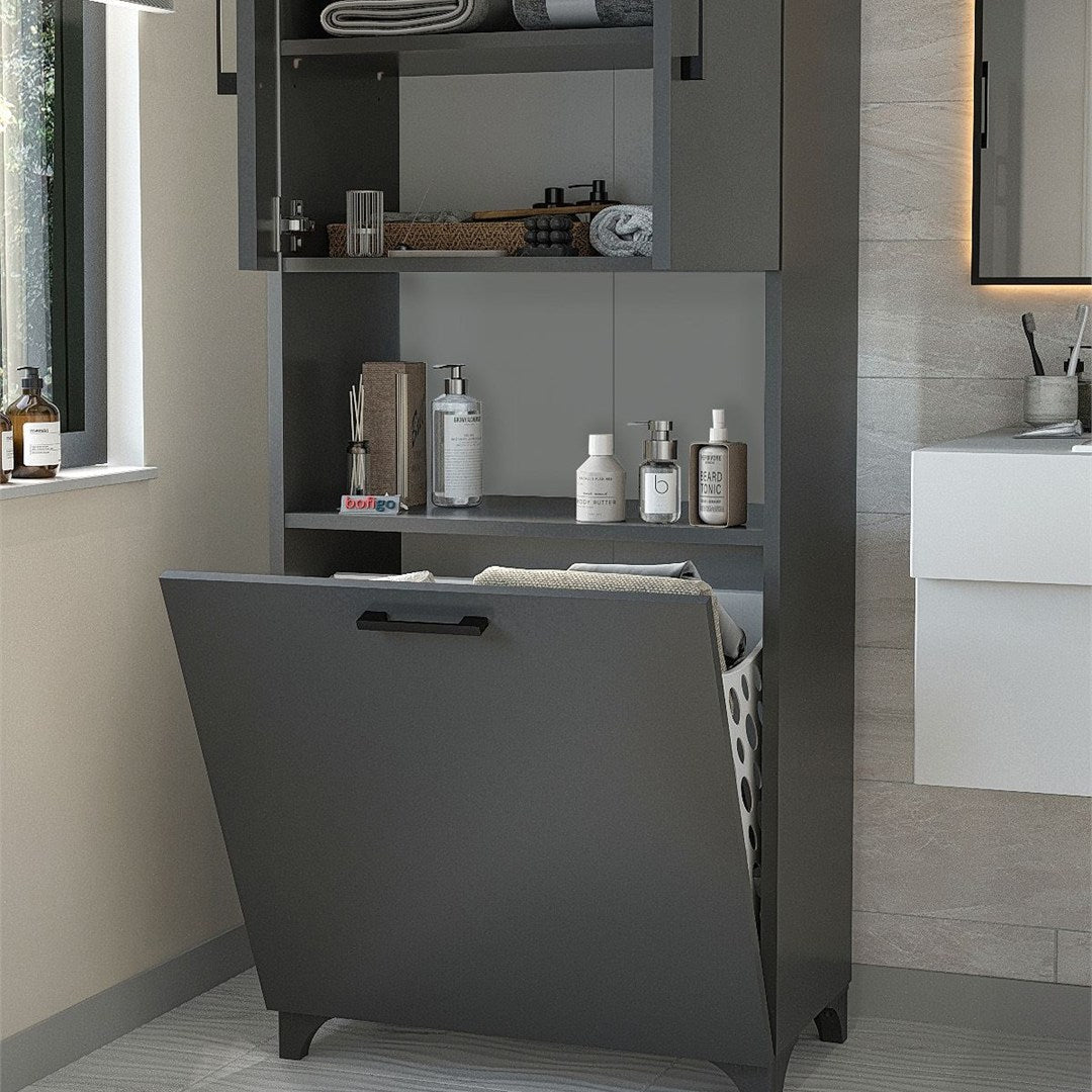 SimpluAcasa™ Dulap baie Damla inalt 60 x 175 cm PAL melaminat — Confort Practic Pentru Casa Ta