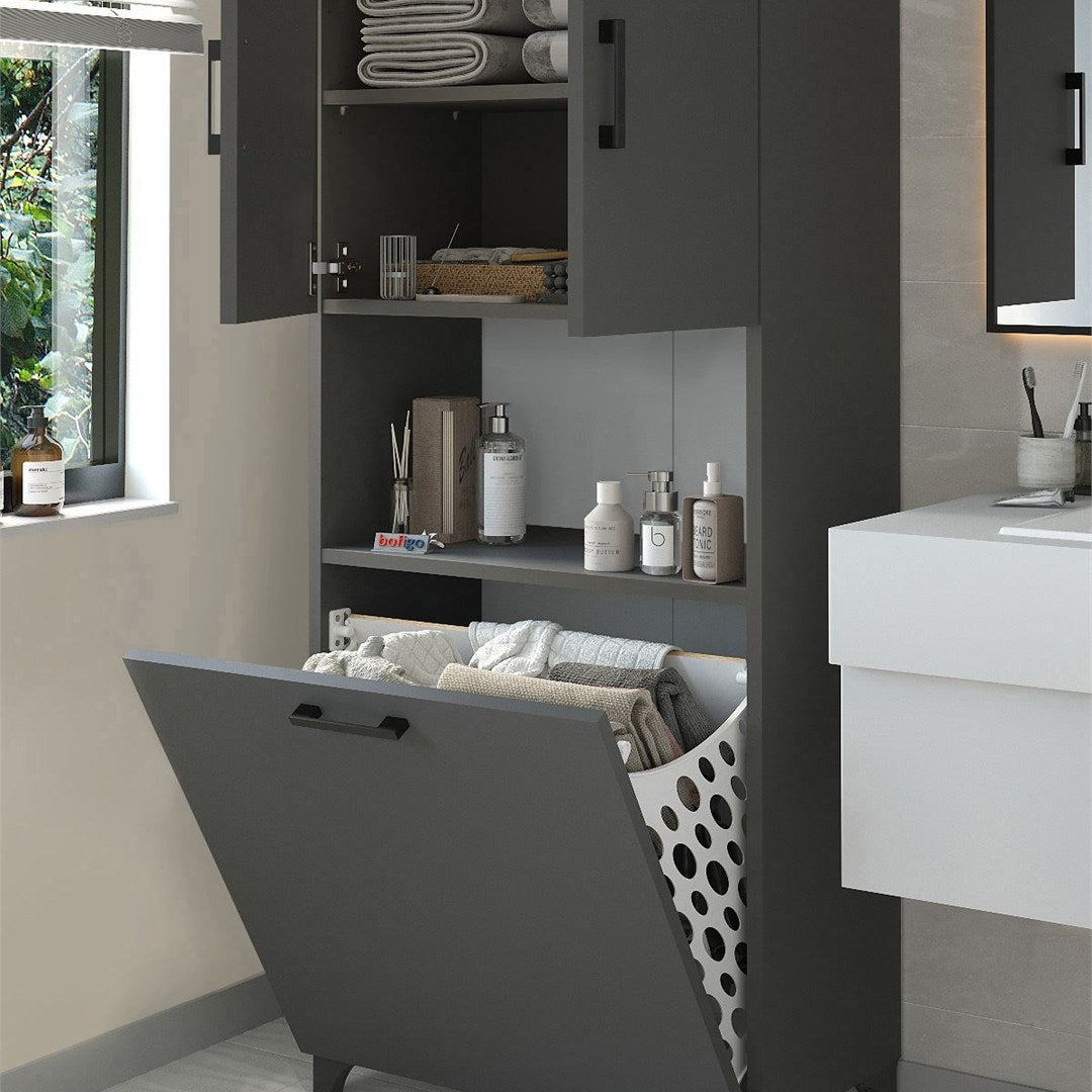 SimpluAcasa™ Dulap baie Damla inalt 60 x 175 cm PAL melaminat — Confort Practic Pentru Casa Ta