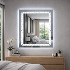SimpluAcasa™ Oglinda LED cu ceas digital si dezaburire — Confort Practic Pentru Casa Ta