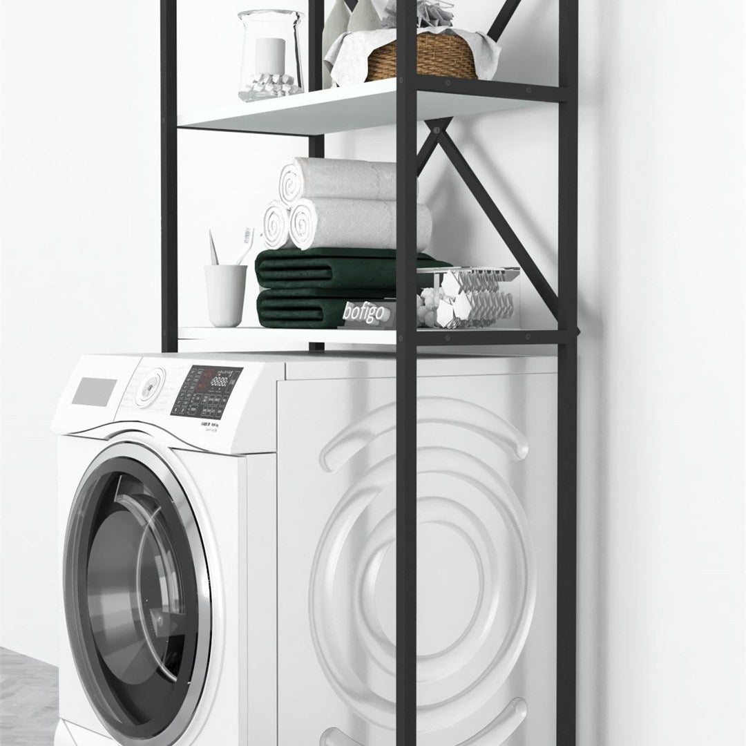 SimpluAcasa™ Organizator baie metalic multifunctional raft baie cu 4-5 polite deschise — Mai Mult Confort în Bucătărie