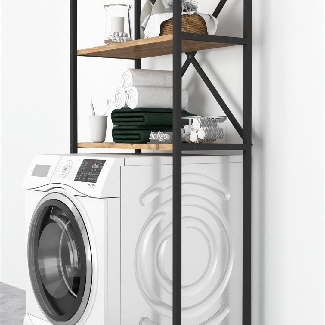 SimpluAcasa™ Organizator baie metalic multifunctional raft baie cu 4-5 polite deschise — Mai Mult Confort în Bucătărie