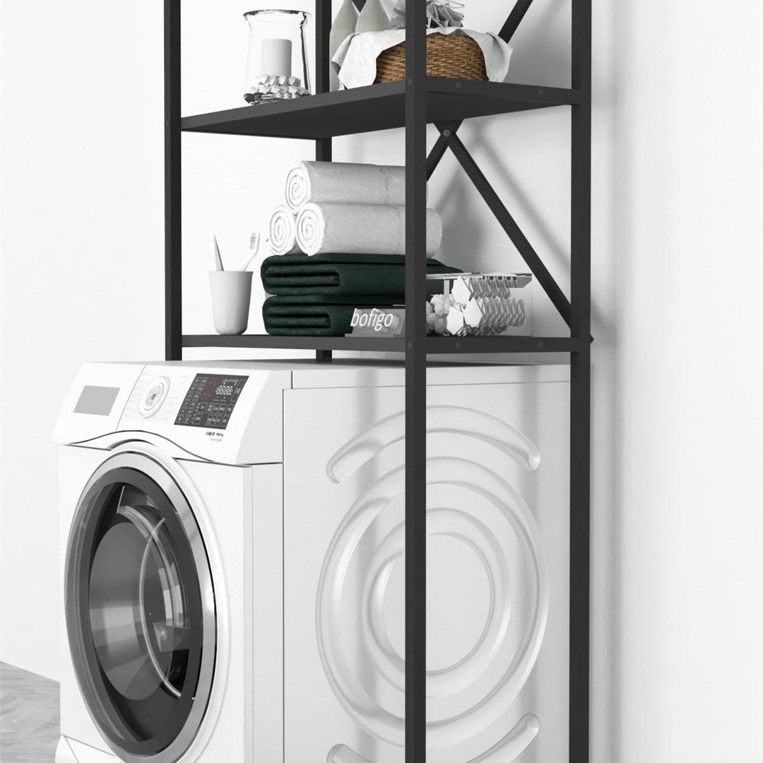 SimpluAcasa™ Organizator baie metalic multifunctional raft baie cu 4-5 polite deschise — Mai Mult Confort în Bucătărie