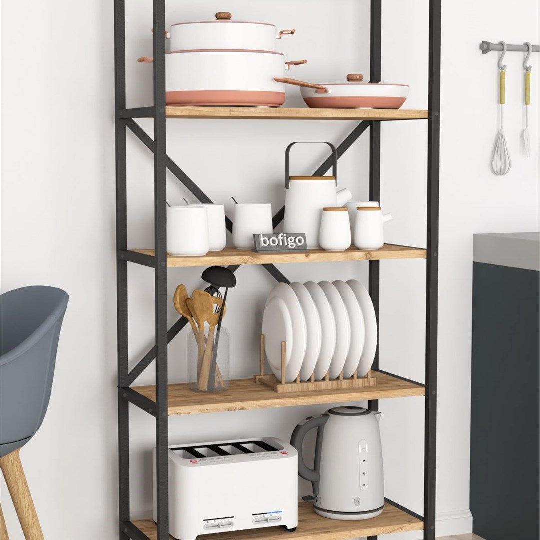 SimpluAcasa™ Organizator bucatarie cu 5 rafturi metalice raft bucatarie 50 x — Mai Mult Confort în Bucătărie