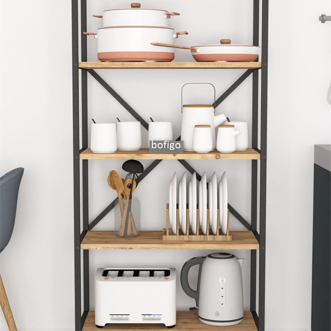 SimpluAcasa™ Organizator bucatarie cu 5 rafturi metalice raft bucatarie 50 x — Mai Mult Confort în Bucătărie