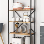 SimpluAcasa™ Organizator bucatarie cu 5 rafturi metalice raft bucatarie 50 x — Mai Mult Confort în Bucătărie