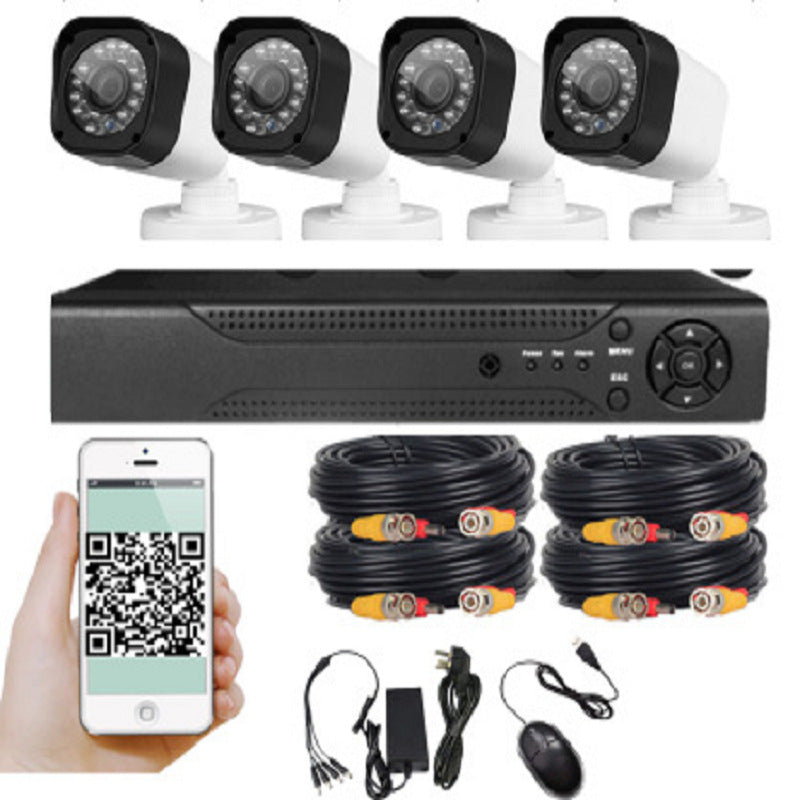 Sistem de supraveghere cu 4 sau 8 camere exterior 1080P, Kit DVR, compresie video H.265 Imagine principală a produsului