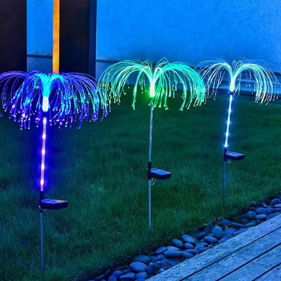 SimpluAcasa™ Set 2 x Lampi solare cu fibra optica tip palmier — Ambient Modern Pentru Acasă