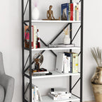 SimpluAcasa™ Biblioteca decorativa cu 5 rafturi raft carti living sau birou — Confort Practic Pentru Casa Ta
