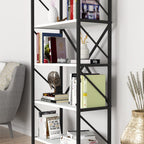 SimpluAcasa™ Biblioteca decorativa cu 5 rafturi raft carti living sau birou — Confort Practic Pentru Casa Ta