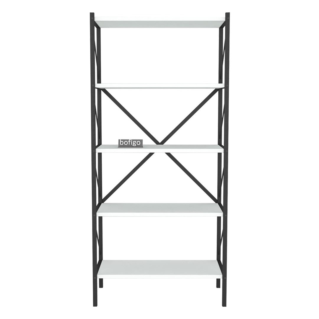 SimpluAcasa™ Biblioteca decorativa cu 5 rafturi raft carti living sau birou — Confort Practic Pentru Casa Ta