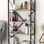 SimpluAcasa™ Biblioteca decorativa cu 5 rafturi raft carti living sau birou — Confort Practic Pentru Casa Ta