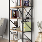 SimpluAcasa™ Biblioteca decorativa cu 5 rafturi raft carti living sau birou — Confort Practic Pentru Casa Ta