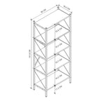 SimpluAcasa™ Biblioteca decorativa cu 5 rafturi raft carti living sau birou — Confort Practic Pentru Casa Ta