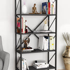 SimpluAcasa™ Biblioteca decorativa cu 5 rafturi raft carti living sau birou — Confort Practic Pentru Casa Ta