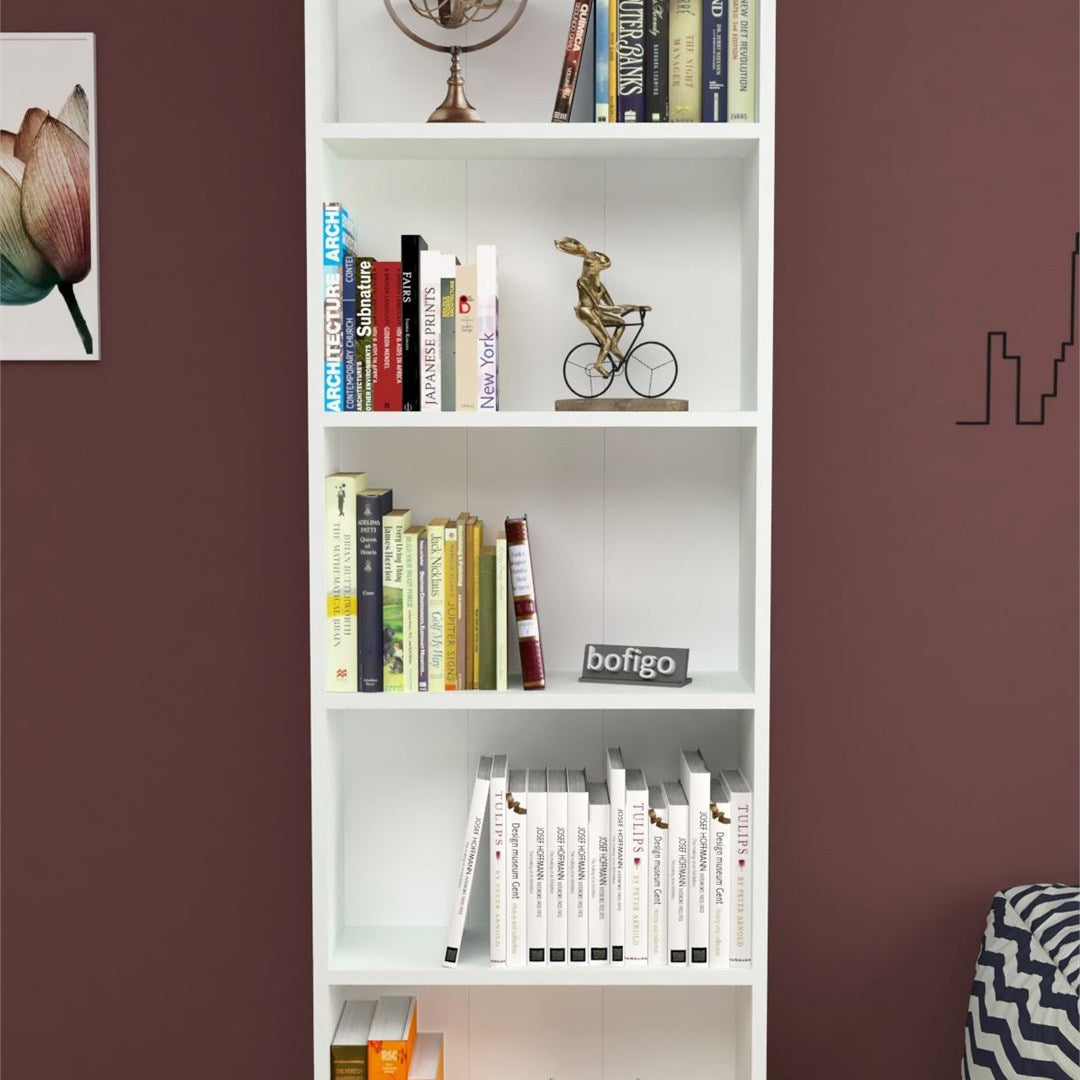 SimpluAcasa™ Biblioteca decorativa cu 5 rafturi din PAL etajera carti 60 — Confort Practic Pentru Casa Ta