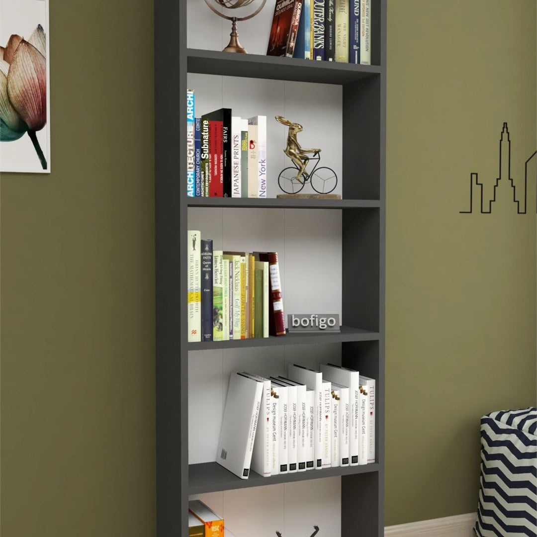 SimpluAcasa™ Biblioteca decorativa cu 5 rafturi din PAL etajera carti 60 — Confort Practic Pentru Casa Ta