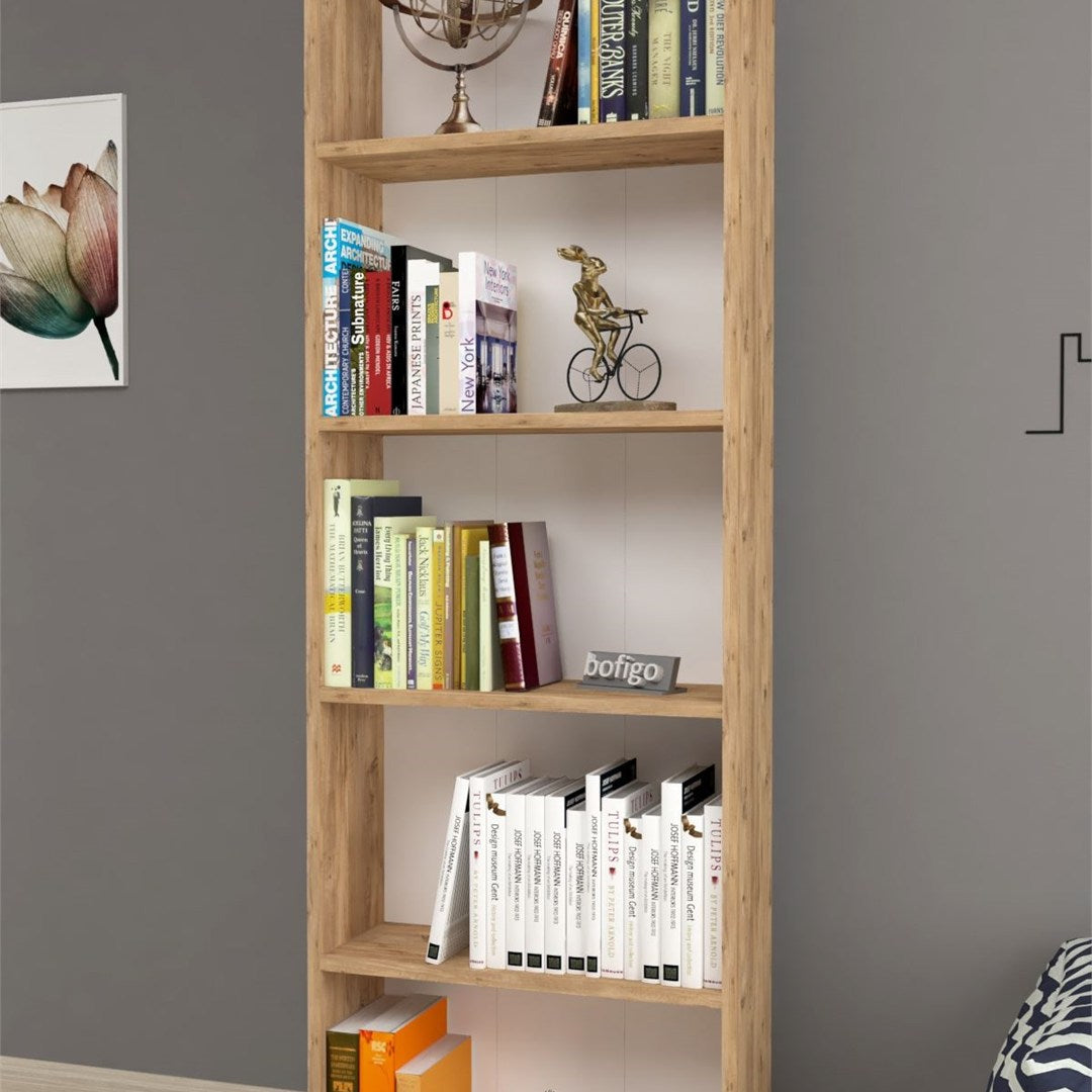 SimpluAcasa™ Biblioteca decorativa cu 5 rafturi din PAL etajera carti 60 — Confort Practic Pentru Casa Ta