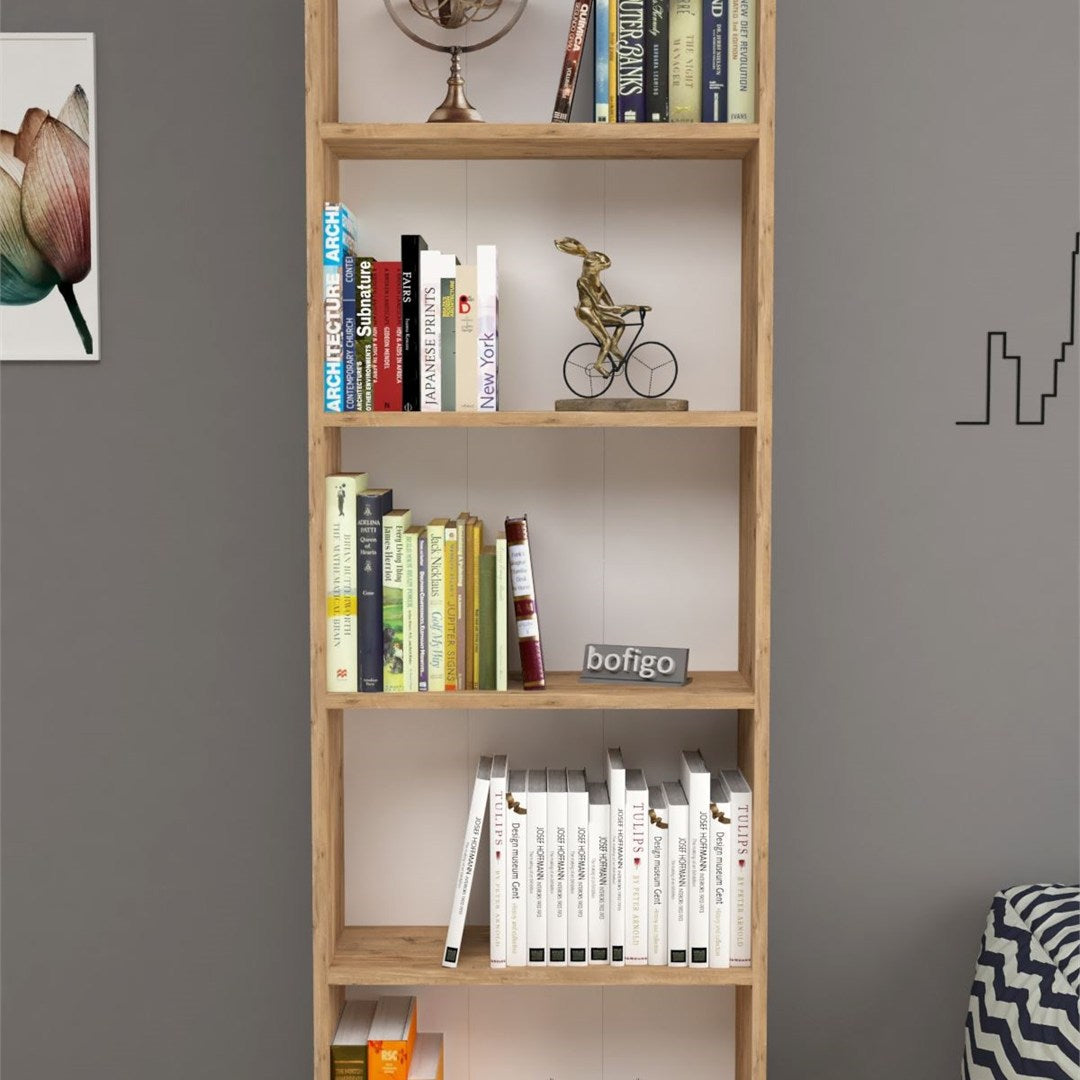 SimpluAcasa™ Biblioteca decorativa cu 5 rafturi din PAL etajera carti 60 — Confort Practic Pentru Casa Ta