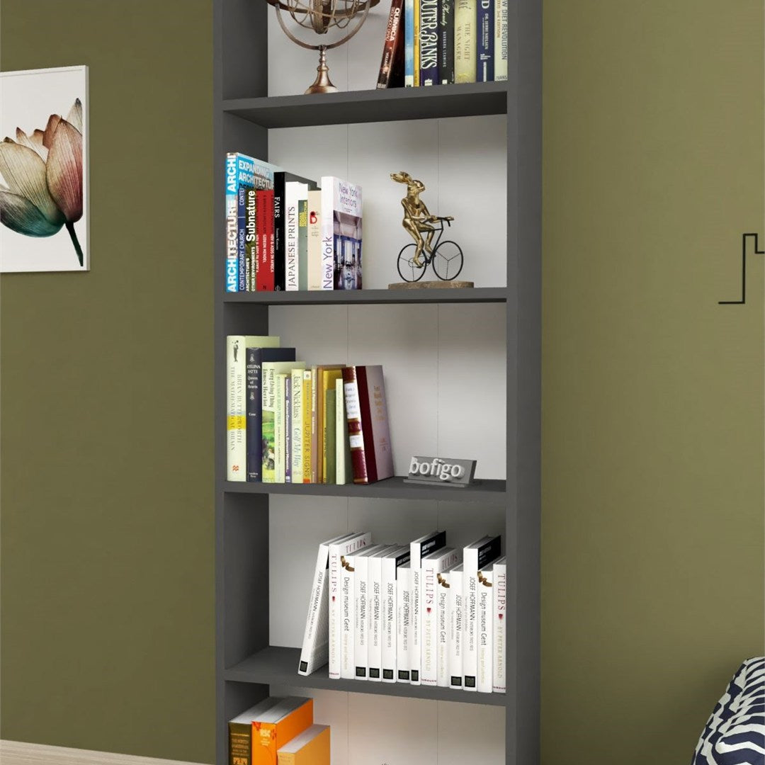 SimpluAcasa™ Biblioteca decorativa cu 5 rafturi din PAL etajera carti 60 — Confort Practic Pentru Casa Ta