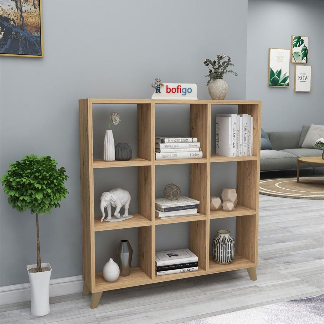 SimpluAcasa™ Biblioteca Cub cu 9 compartimente si rafturi etajera carti 100 — Confort Practic Pentru Casa Ta