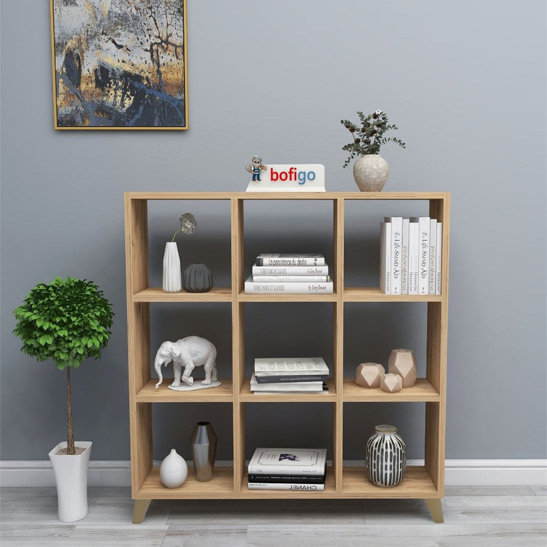 SimpluAcasa™ Biblioteca Cub cu 9 compartimente si rafturi etajera carti 100 — Confort Practic Pentru Casa Ta