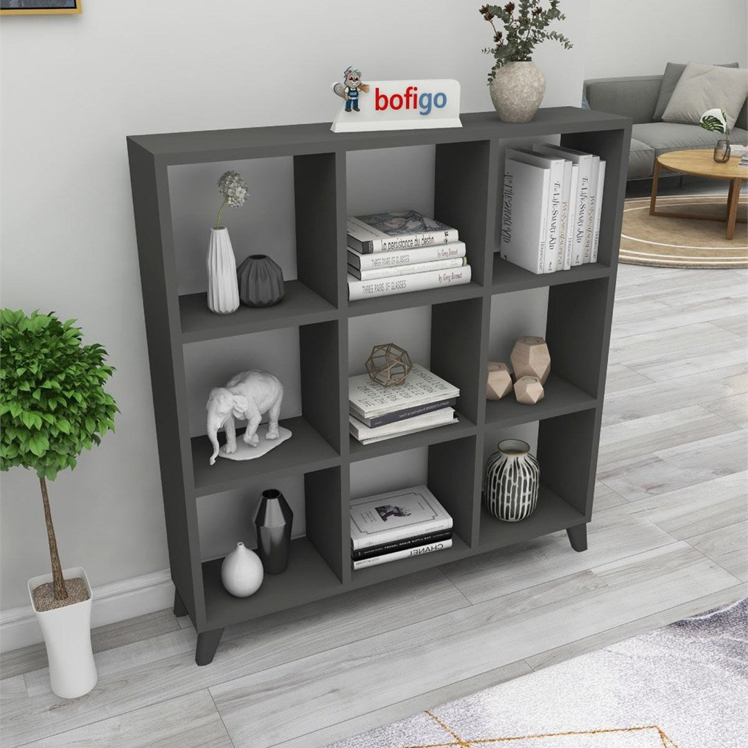 SimpluAcasa™ Biblioteca Cub cu 9 compartimente si rafturi etajera carti 100 — Confort Practic Pentru Casa Ta
