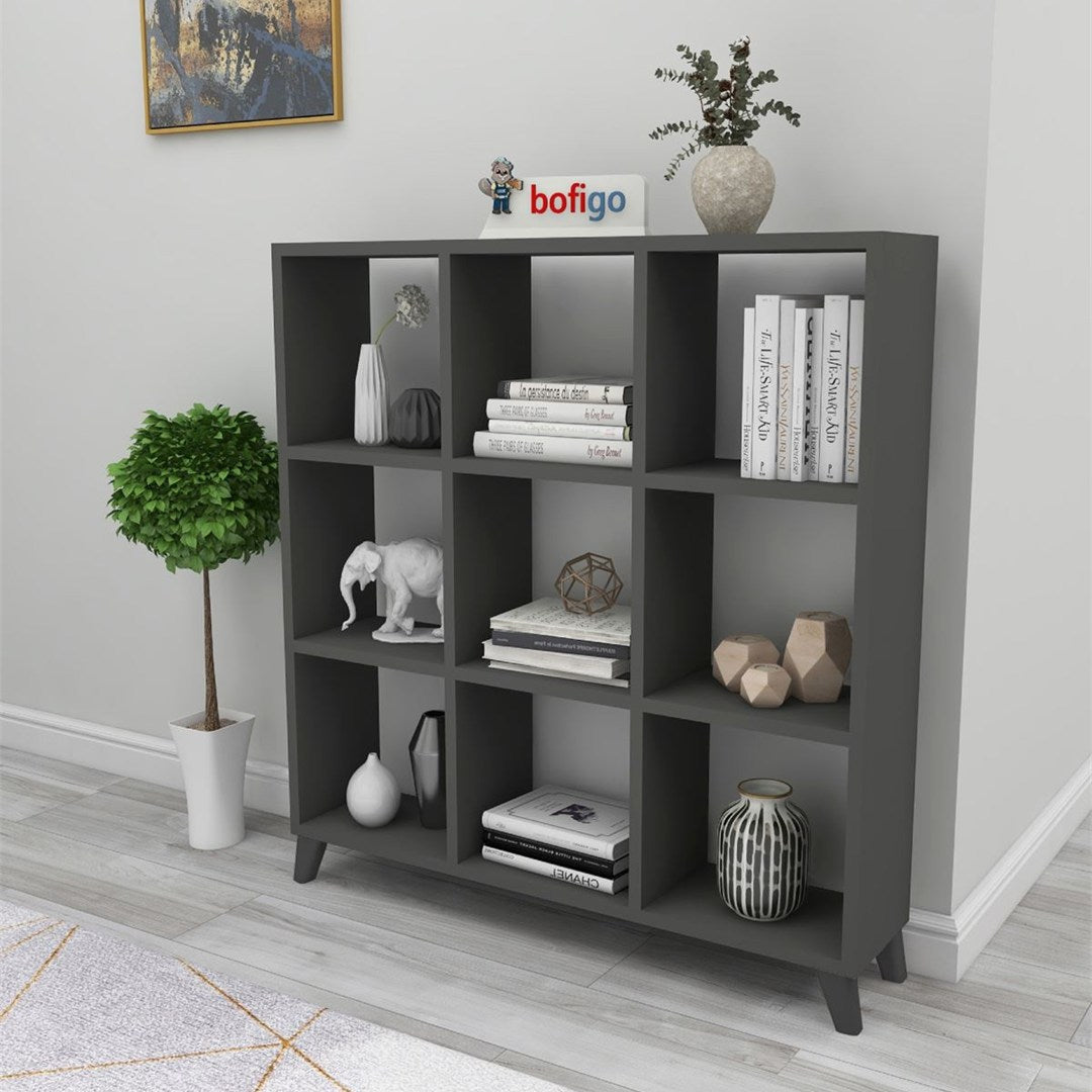 SimpluAcasa™ Biblioteca Cub cu 9 compartimente si rafturi etajera carti 100 — Confort Practic Pentru Casa Ta