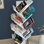 SimpluAcasa™ Biblioteca Copac cu rafturi decorative etajera living 60 x 170 — Confort Practic Pentru Casa Ta