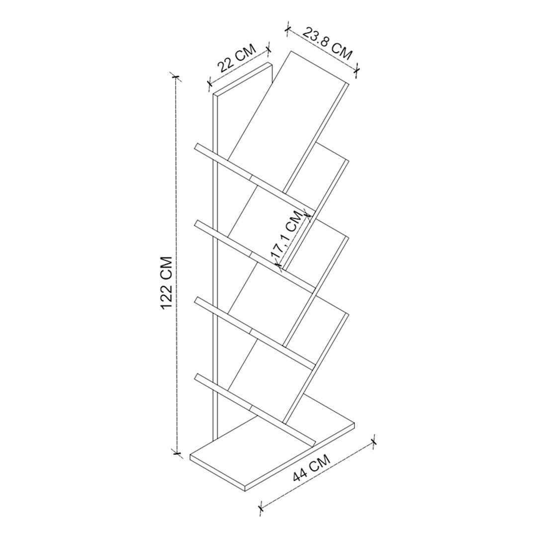 SimpluAcasa™ Biblioteca Copac cu rafturi decorative etajera living 60 x 170 — Confort Practic Pentru Casa Ta
