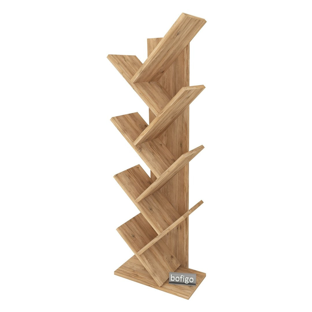 SimpluAcasa™ Biblioteca Copac cu rafturi decorative etajera living 60 x 170 — Confort Practic Pentru Casa Ta