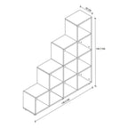 SimpluAcasa™ Biblioteca scara cu 10 rafturi etajera carti 80 x 170 — Confort Practic Pentru Casa Ta