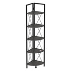 SimpluAcasa™ Biblioteca metalica de colt cu 5 rafturi etajera colt 30 — Confort Practic Pentru Casa Ta