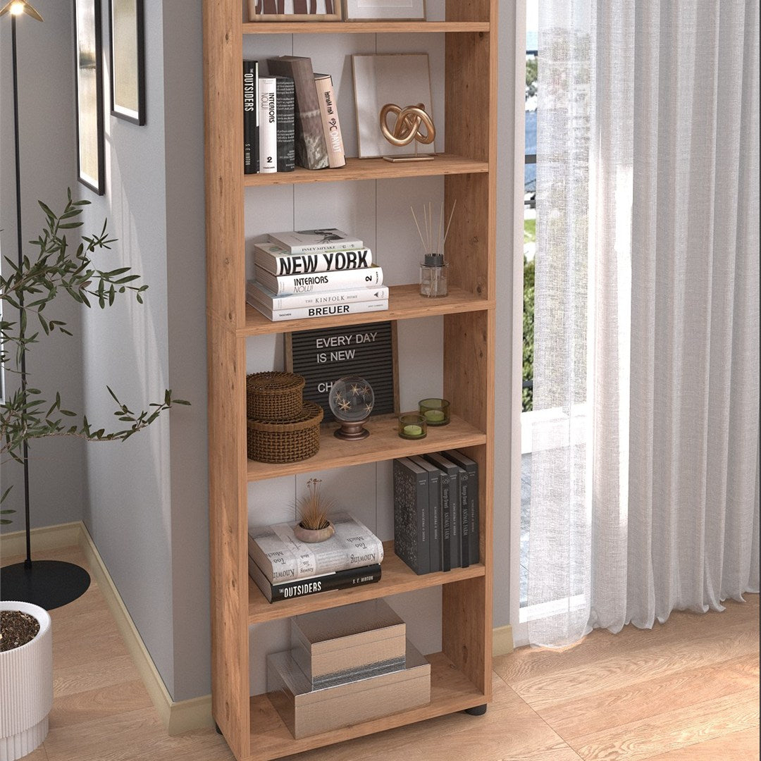 SimpluAcasa™ Biblioteca cu 6 rafturi din PAL etajera carti 60 x — Confort Practic Pentru Casa Ta